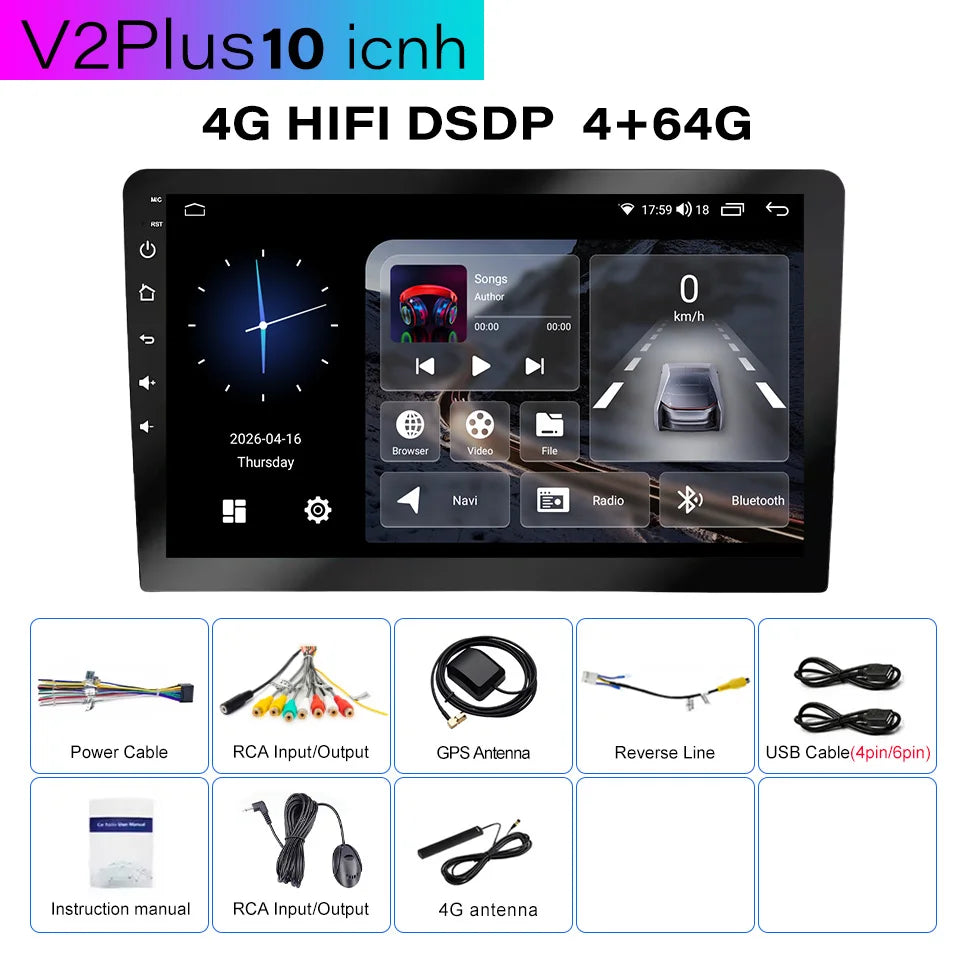 CAIXI Universal 7" 9" 10" 2din Android 16 CarPlay Auto Radio For Volkswagen Fiat Renault Nissan Hyundai Car Multimedia autoradio
