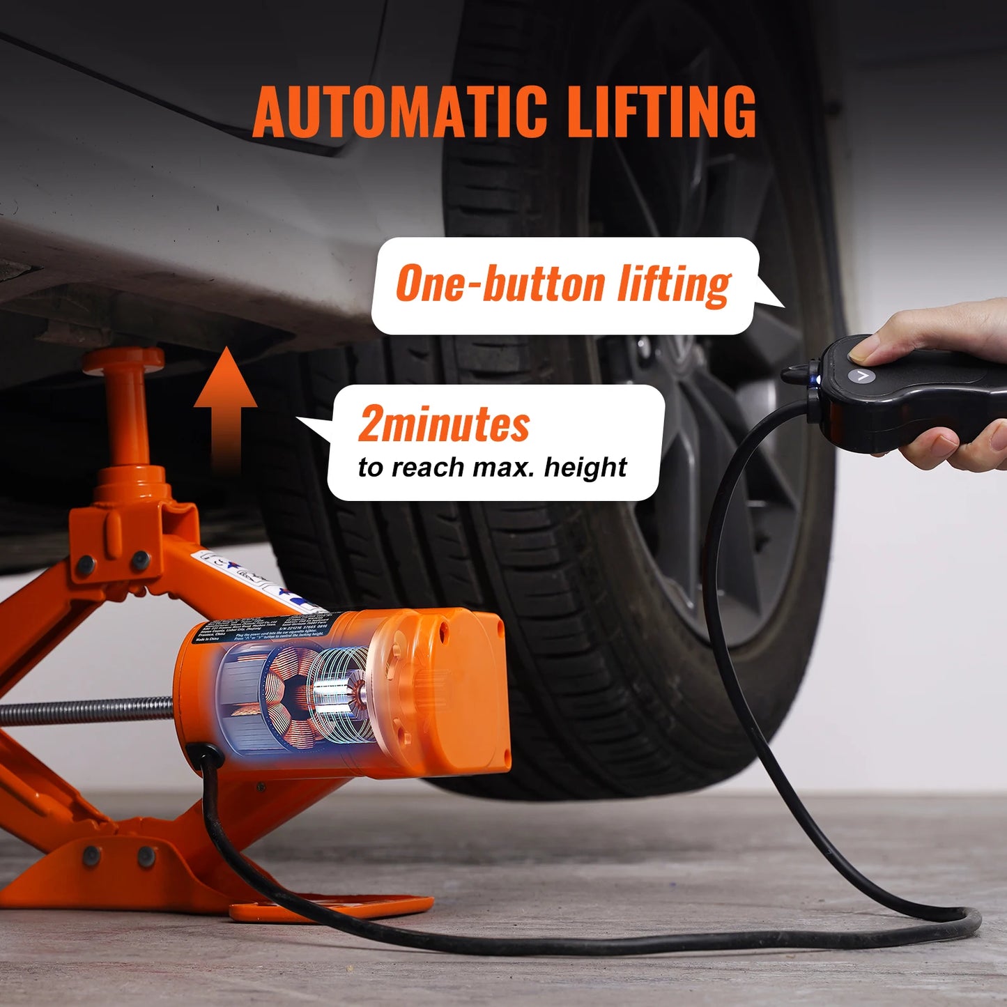 Electric Car Jack 3/5 Ton 12V – Scissor & Hydraulic Jack with Tire Inflator for Truck & SUV