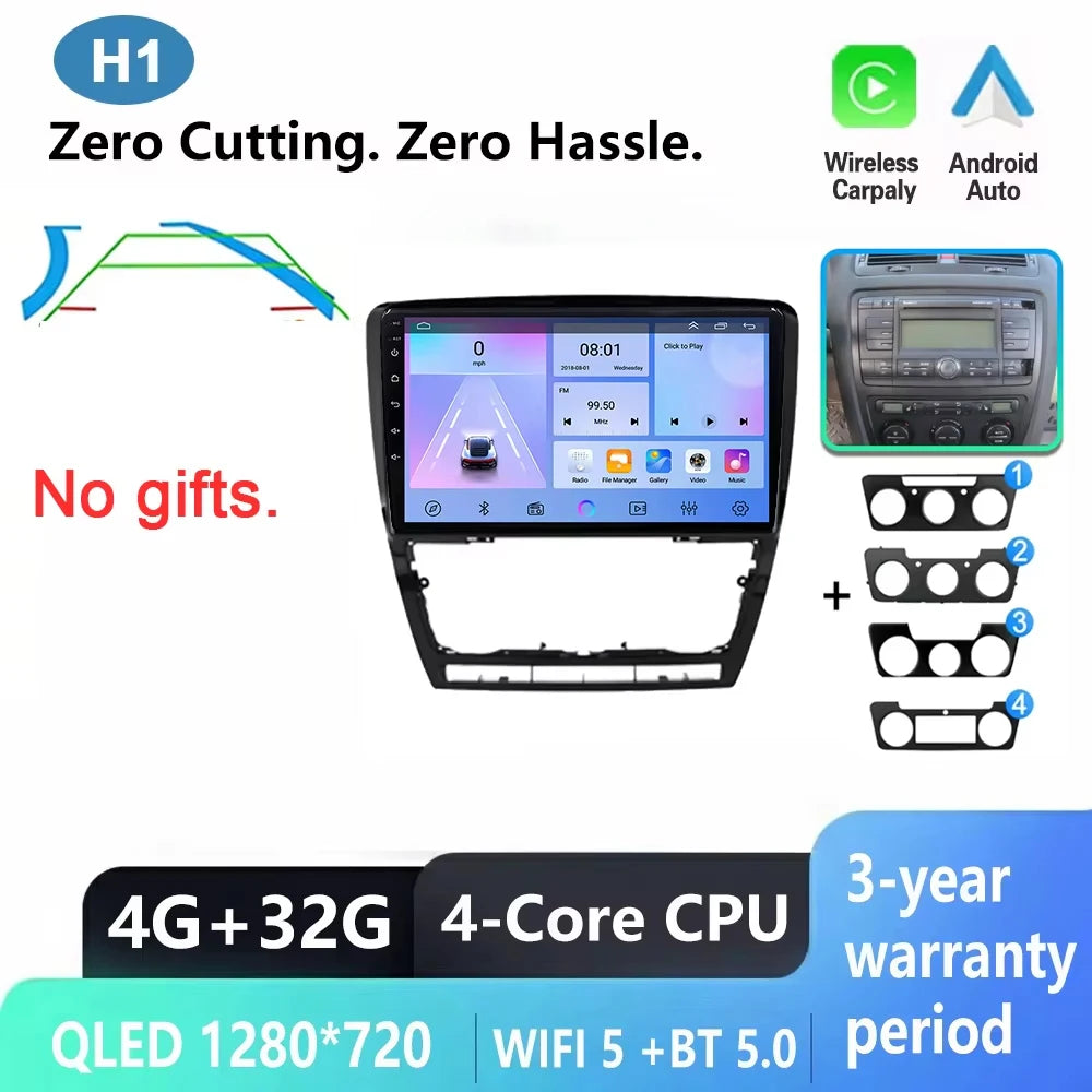 Car Stereo with Apple CarPlay & Android Auto, Compatible with Skoda Octavia 2 A5