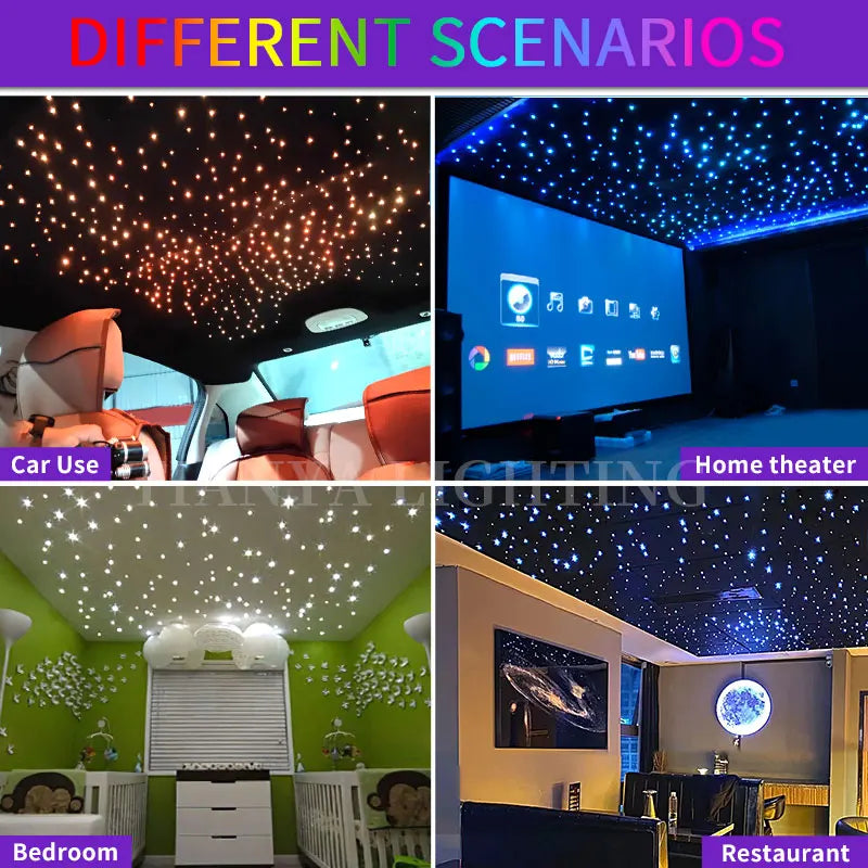 16W Twinkle Starry Sky Car Star Ceiling  Light  Fiber Optic Light Led  Star Roof Starlight Headliner Kit Car Home Decor