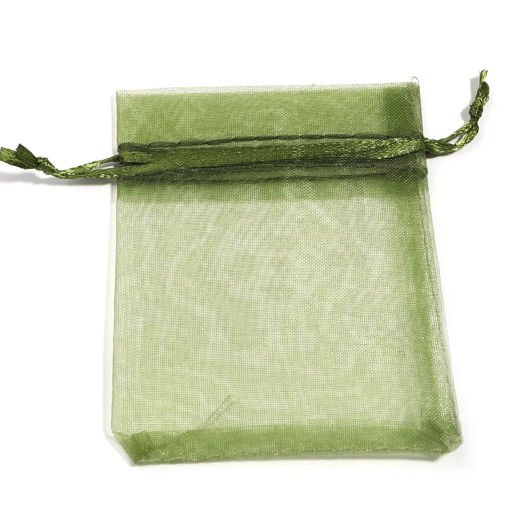 10pcs Organza Gift Bags – Sheer Tulle Mesh Pouches for Wedding Favors, Candy, Jewelry & Party Packaging | Solid Color