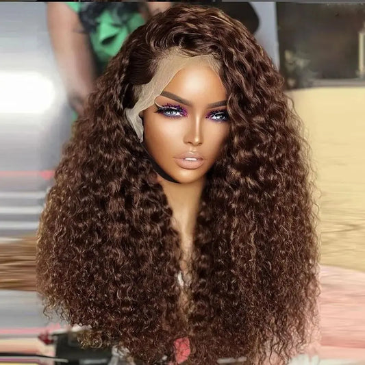 Deep Wave 13x4 / 13x6 HD Lace Front Human Hair Wig — Chocolate Brown (up to 40")