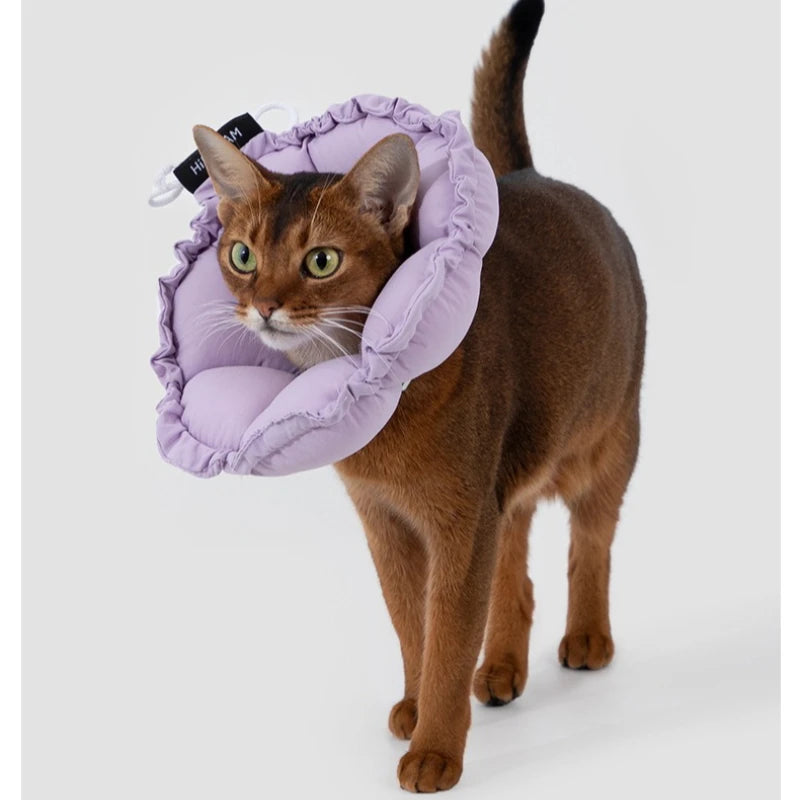 Soft Plush Flower Recovery Collar for Cats & Dogs - Waterproof Cone