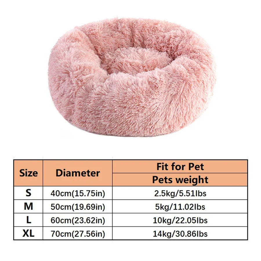 Plush Faux Fur Donut Pet Bed - Round Washable Cat & Dog Pad - photo 7