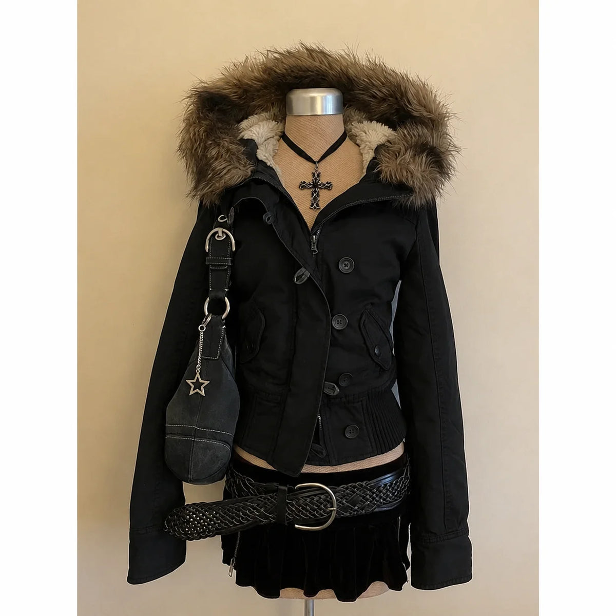 Women's Hooded Safari Zip Jacket, Vintage Streetwear
