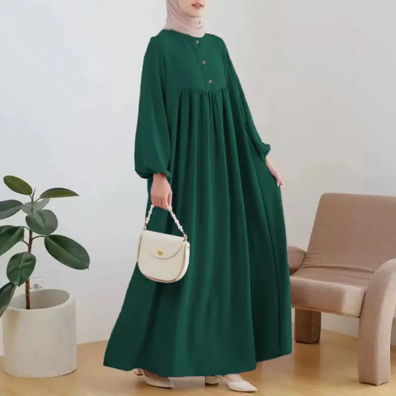 Women's Loose Sleeveless Maxi Dress - Modest Long Solid Dress - photo 6