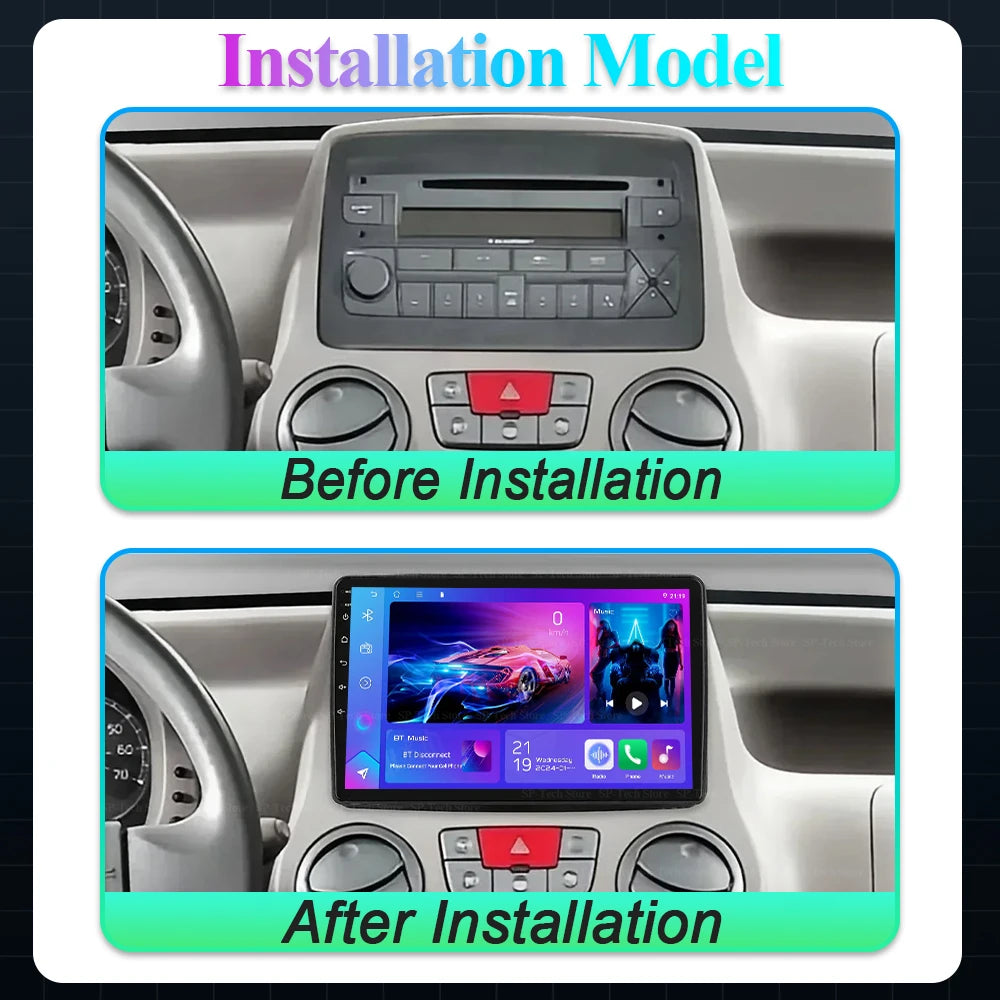 Car Stereo with Apple CarPlay & Android Auto, Compatible with Fiat Panda 169 (2003-2012)