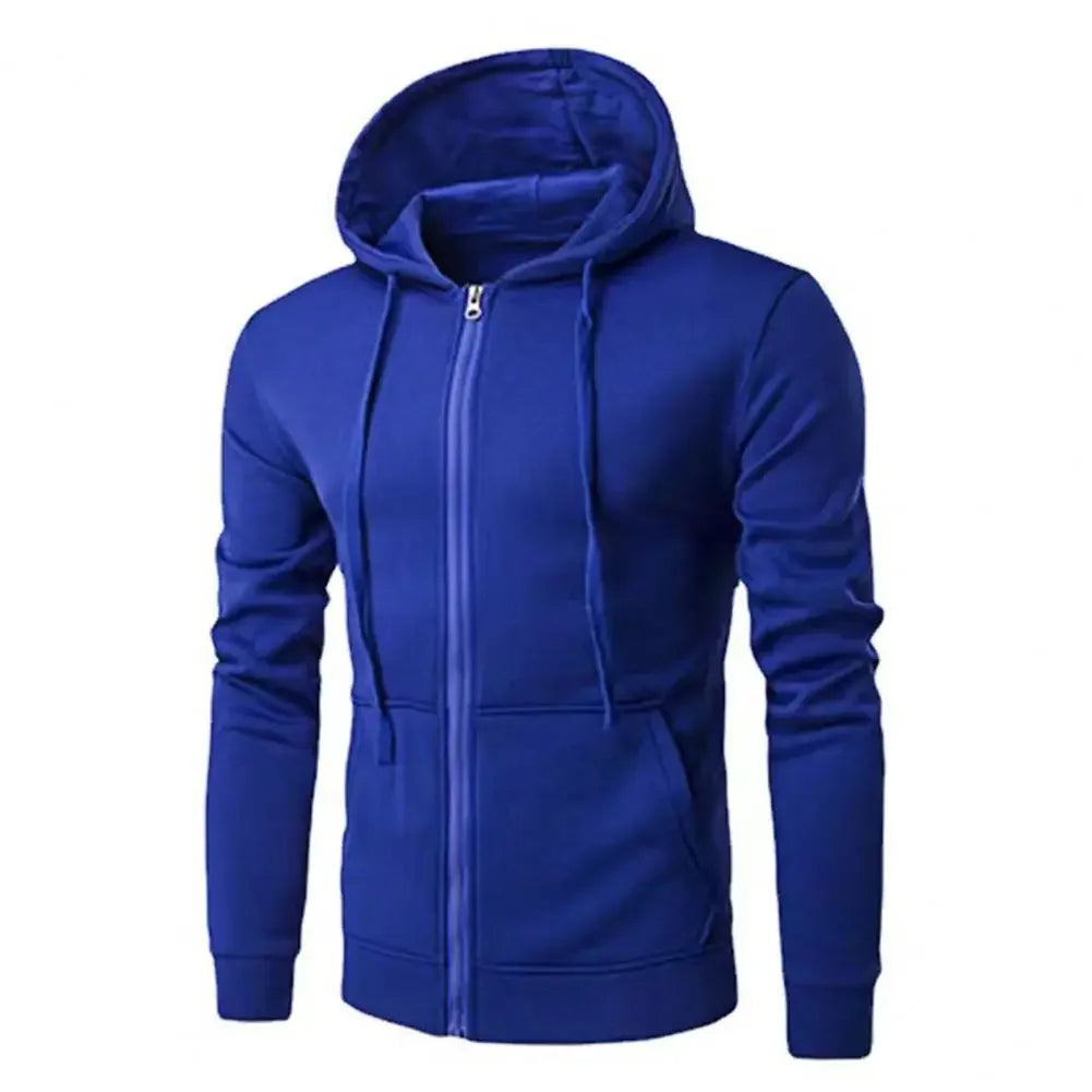 Men's Fleece Zip-Up Hoodie - Loose Casual Hooded Jacket - photo 4