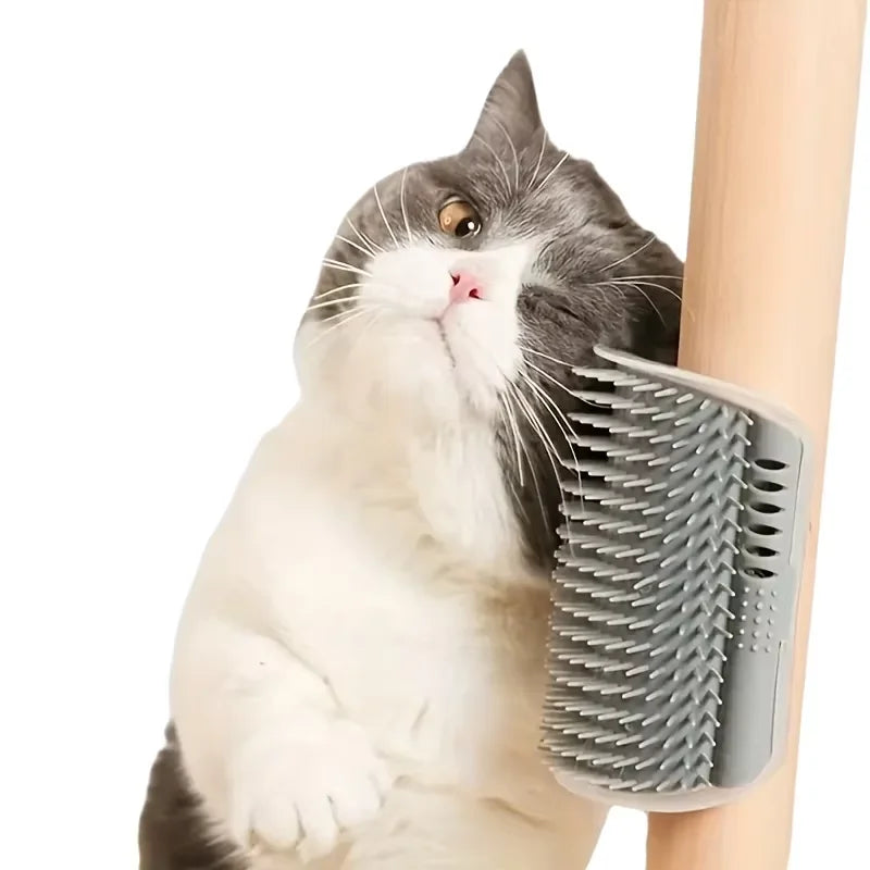 Corner Cat Self-Grooming Brush & Scratching Board