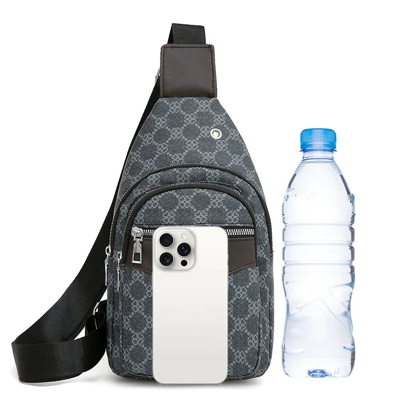 Men's Multifunction Messenger Bag Shoulder Cloth Chest Bags Crossbody Casual Handbag with Earphone Hole