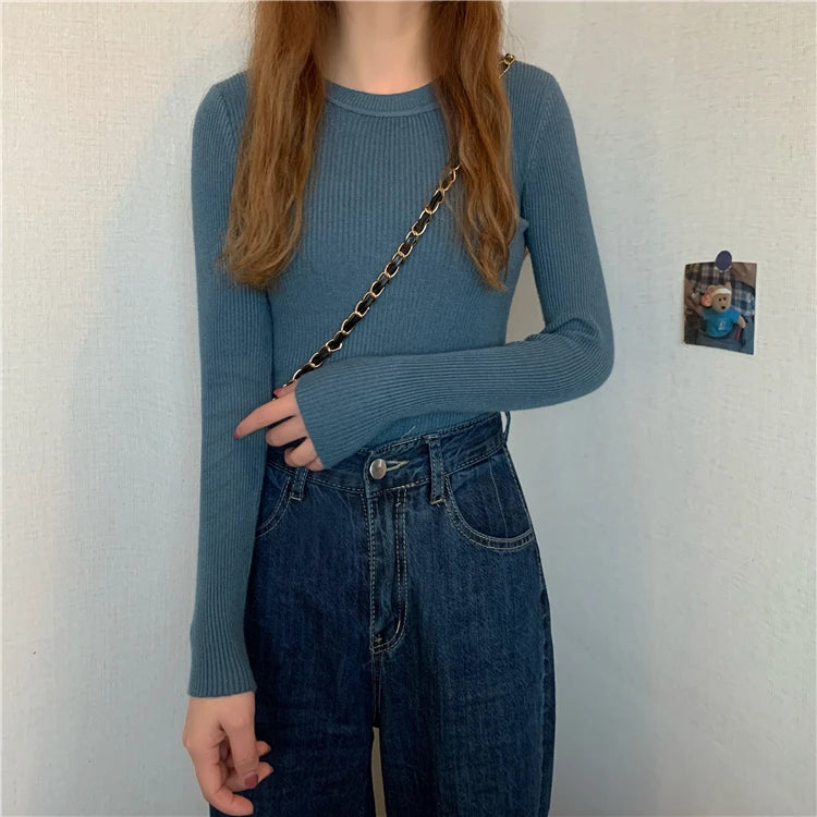 Women's basic knit pullover, crew neck jumper — view 12 of 20