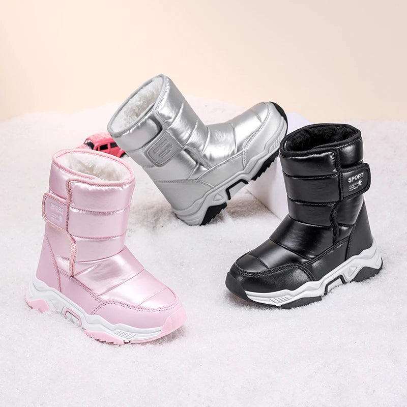 Kids High-Top Snow Boots - Plush Lined Winter Ankle Boots - photo 4