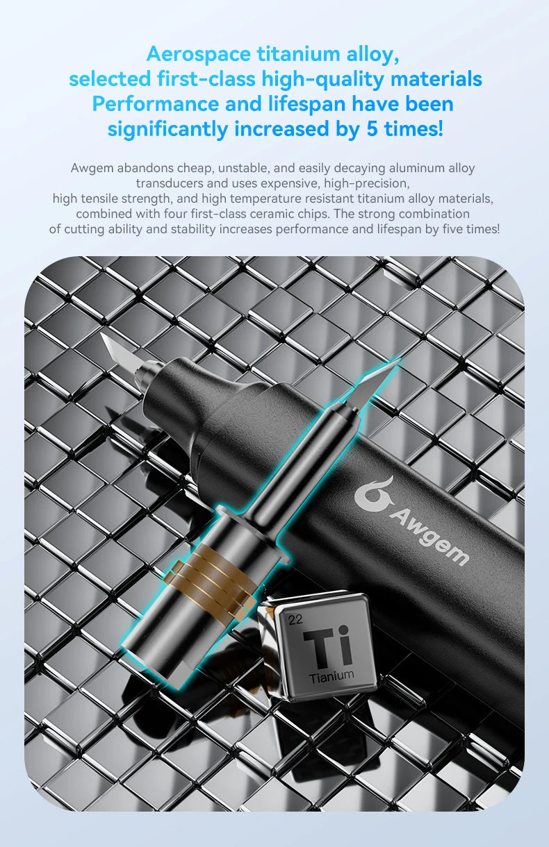 Awgem KH1 Handheld Ultrasonic Cutter Ultrasonic cutting knife DIY Electric Carving Tool for Plastic/Resin/3D Printing/Textile