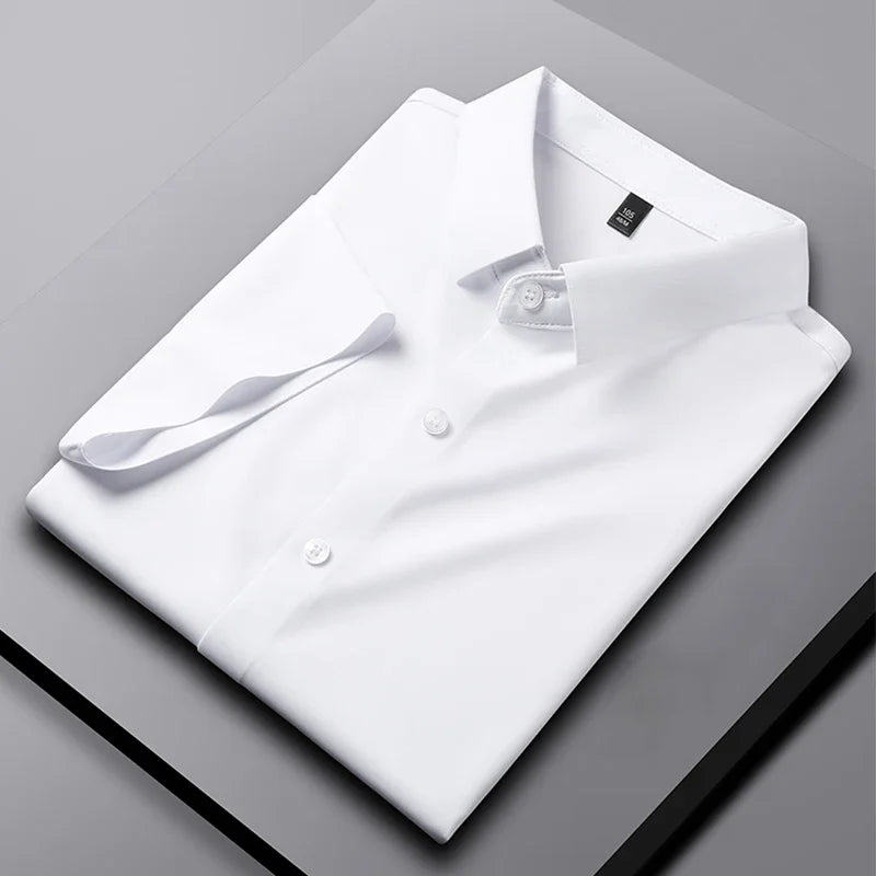 Men's Solid Short-Sleeve Shirt - Wrinkle-Free, All-Season Casual