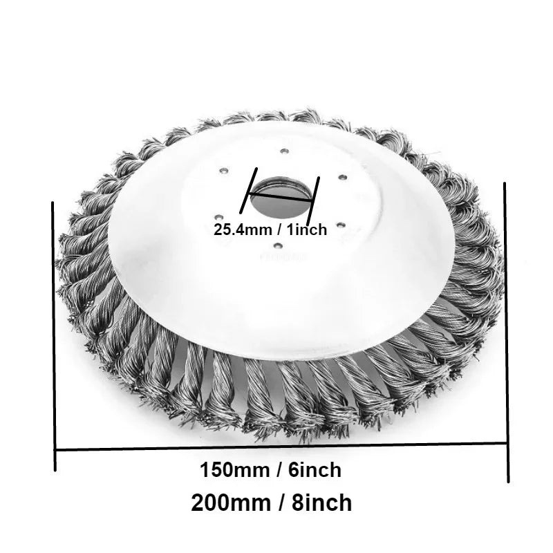 Carbon Steel Wire Trimmer Head – Break-Proof Brush Cutter Blade for Lawn Mowers (6"/8")