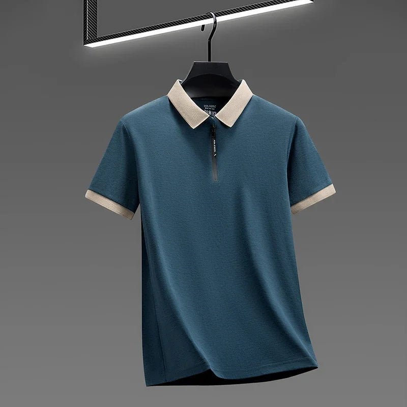Men's Quick-Dry Half-Zip Polo - Breathable, Outdoor & Commute