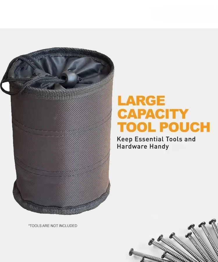 Tool Pouch Nails Screws Bag with Belt Clip Black