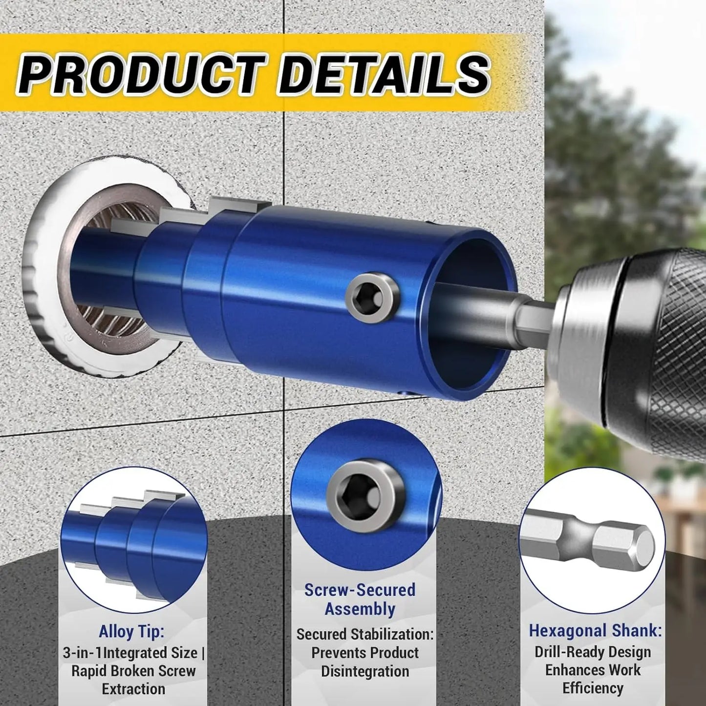 Broken Pipe Extractor Tool for 1/2" 3/4" 1" Pipes - Internal Pipe Wrench for Electric Drill | Quickly Removes Rusted/Damaged