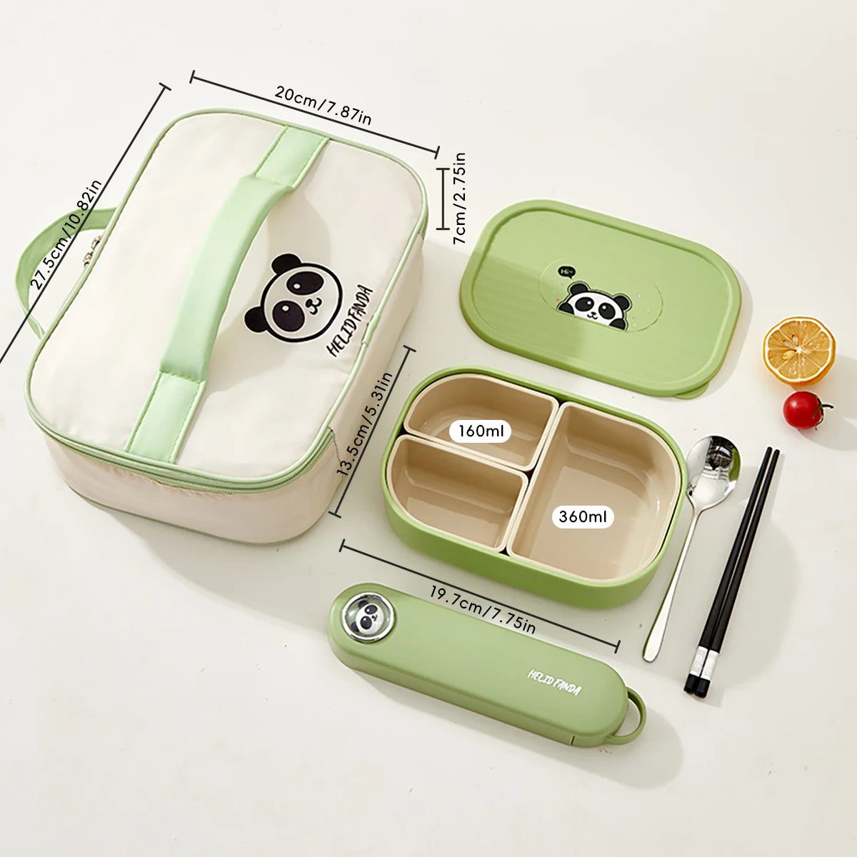 WORTHBUY 3 Grids Microwave Plastic Lunch Box Portable Detachable Fruit Bento Box Stackable Food Container For School Office