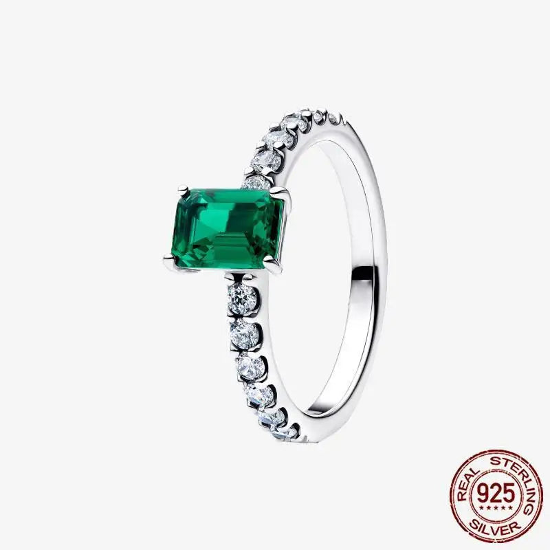 925 Sterling Silver Open Ring Style CZ Paved Heart Butterfly Flower Colorful Gemstone Ring For Women Daily Wear Jewelry Gift