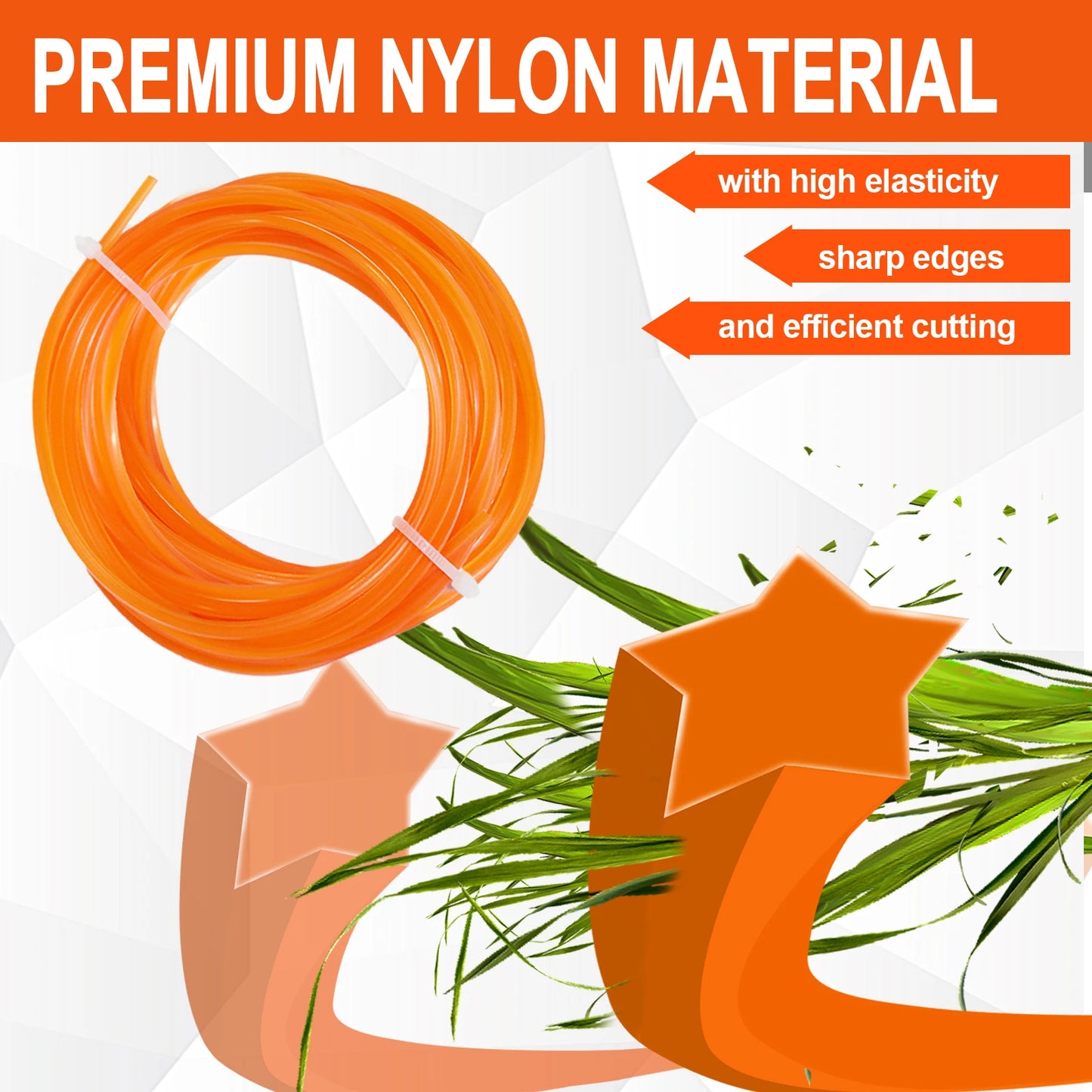 3.0mm/4.0mmBrush Cutter Sharp Rope Grass Mower Pentagram Nylon Mowing Trimmer Line Trimmer Head String Grass Trimmer Roll Line