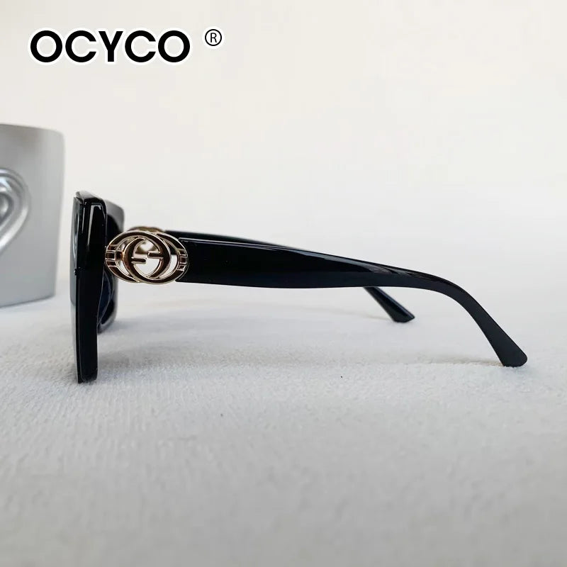 Oversized Rimless Square Sunglasses — Unisex UV400 Shades