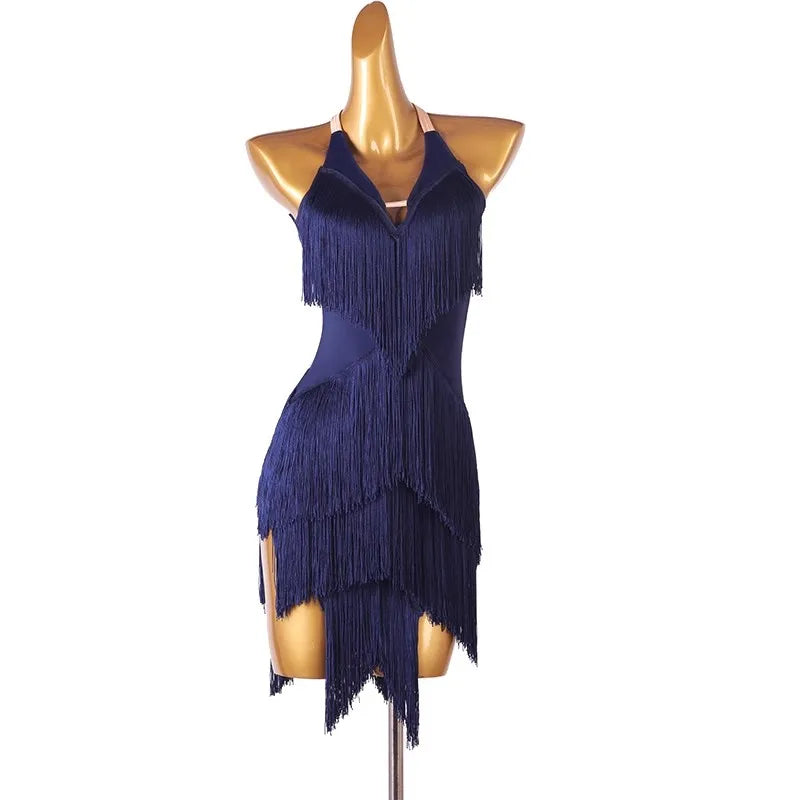 Women's tassel salsa Latin practice dress