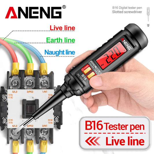 ANENG B16 Voltage Tester Pen 12V-300V Non-Contact Induction  Detector NCV Voltage Sensing Test Meter Breakpoint Finder Tool