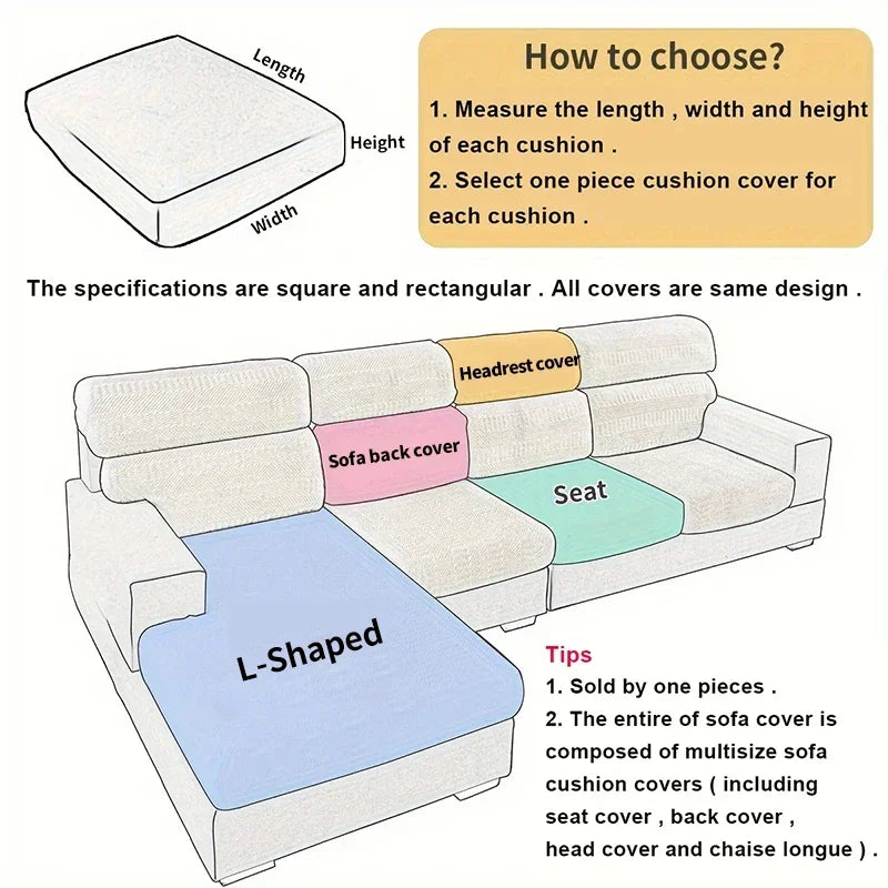 Jacquard Sofa Seat Covers Thickened Stretchable Sofa Covers Elastic Sofa Seat Cushion Covers Spandex Furniture Protective Covers