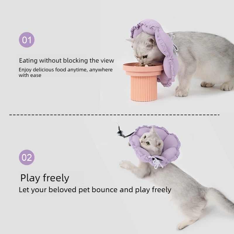 Soft Plush Flower Recovery Collar for Cats & Dogs - Waterproof Cone – photo 5
