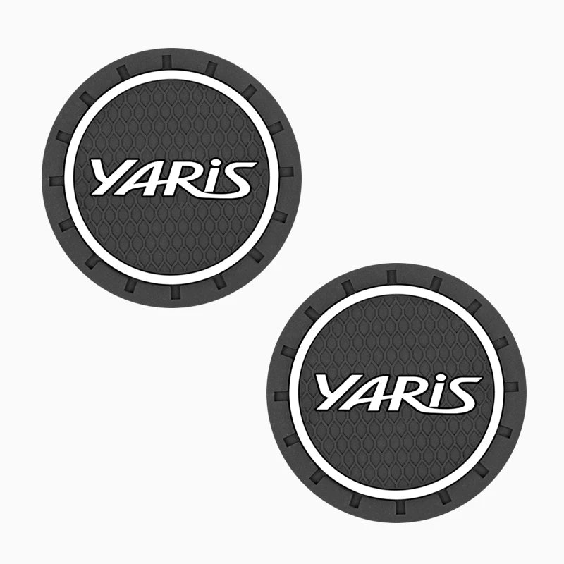2PCS Silicone Car Cup Holder Mat Anti-Slip Coaster Pad for Toyota Yaris Accessories