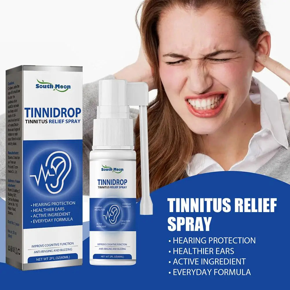 1Pcs TinniDrop Tinnitus Relief Spray Ear Ringing Relieving Drops for Ringing Tinnitus Itching Earache Health Care Earwax 60 V3A0