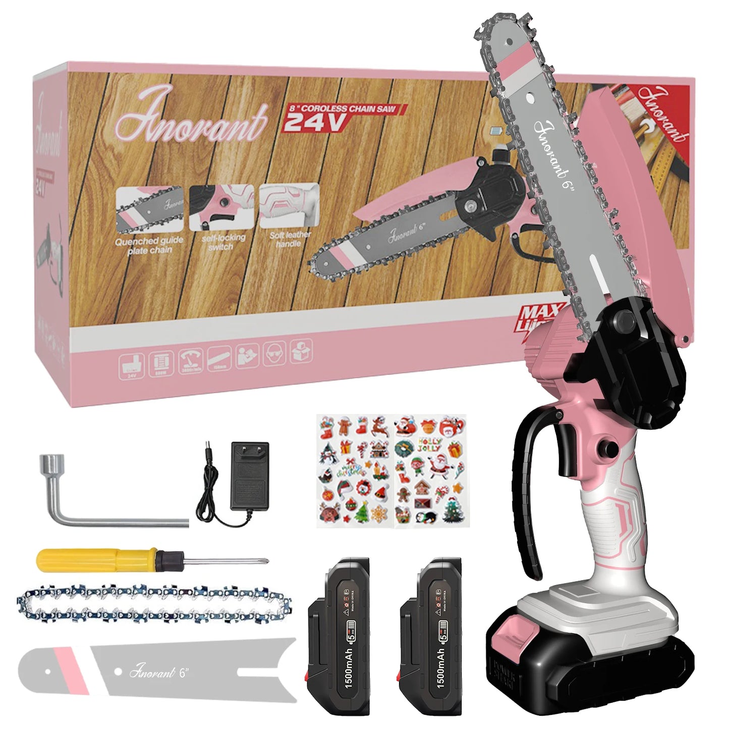 Mini Cordless Electric Chainsaw – 2 Batteries Included | Handheld Portable Saw for Tree & Wood Cutting