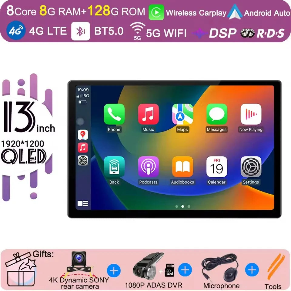 13 inch Android 15 Carplay Auto Car Radio Multimedia For  Chevrolet Silverado 3 GMTK2 2014 2015 2016  2017 2018 Autoradio