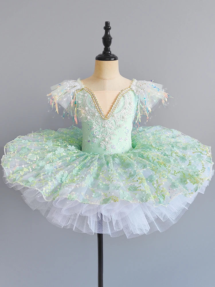 Girls multi-layer tulle ballet tutu dress
