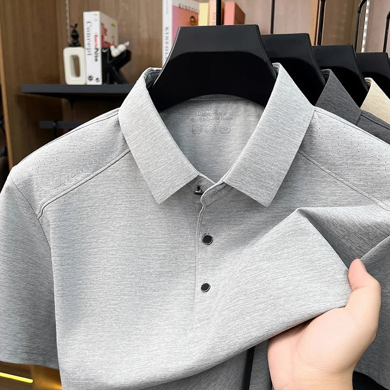 Men's Modern Polo Shirt - Slim Fit, Short Sleeve Business Casual