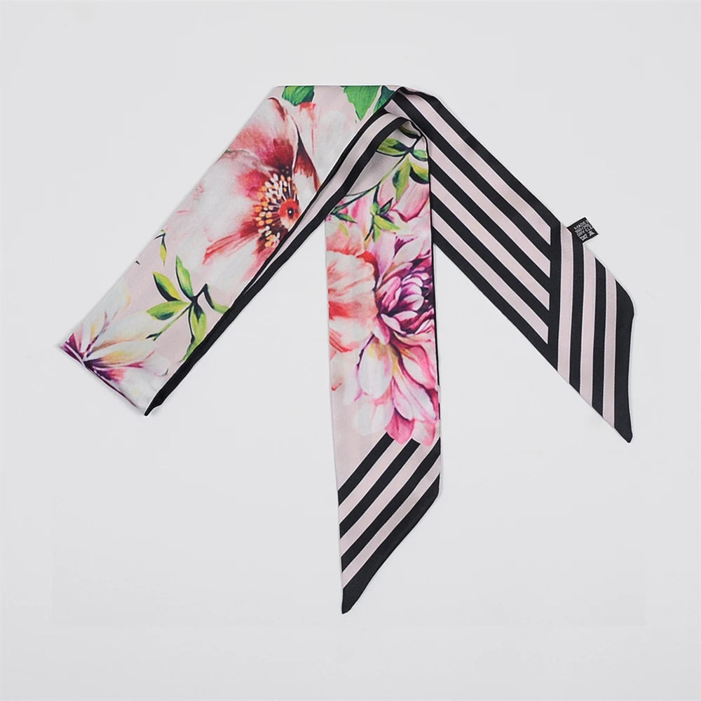 Tarot Constellation Silk Scarf for Women - Skinny Twill Neckerchief