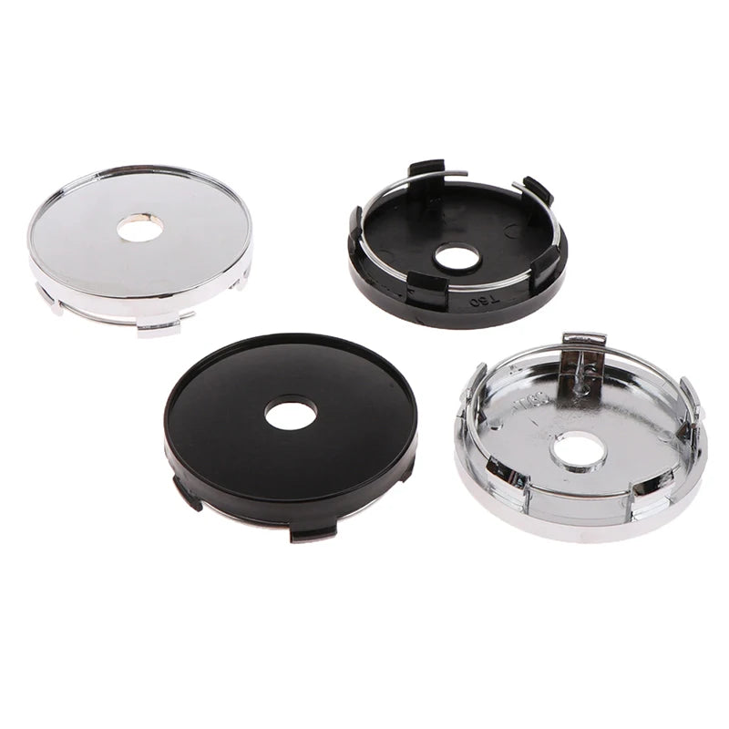 New 4Pcs/lot 60mm Fit 65mm Logo Black Plastic Car Wheel Center Hubcaps Covers Set Car Wheel Rim Hub Caps Car Styling Accessories