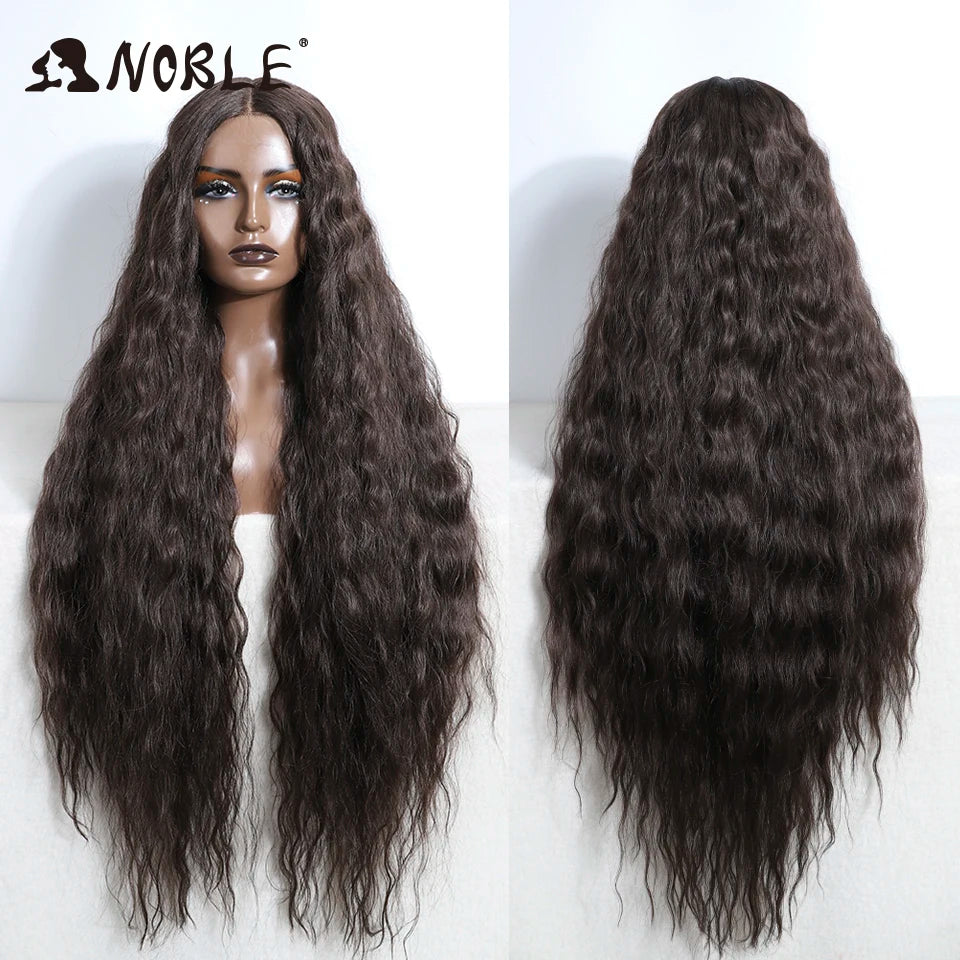 Noble Cosplay Synthetic Lace Wigs For Black Women Long Curly Hair 42 Inch Cosplay Blonde Ombre Lace Front Wig Synthetic Lace Wig