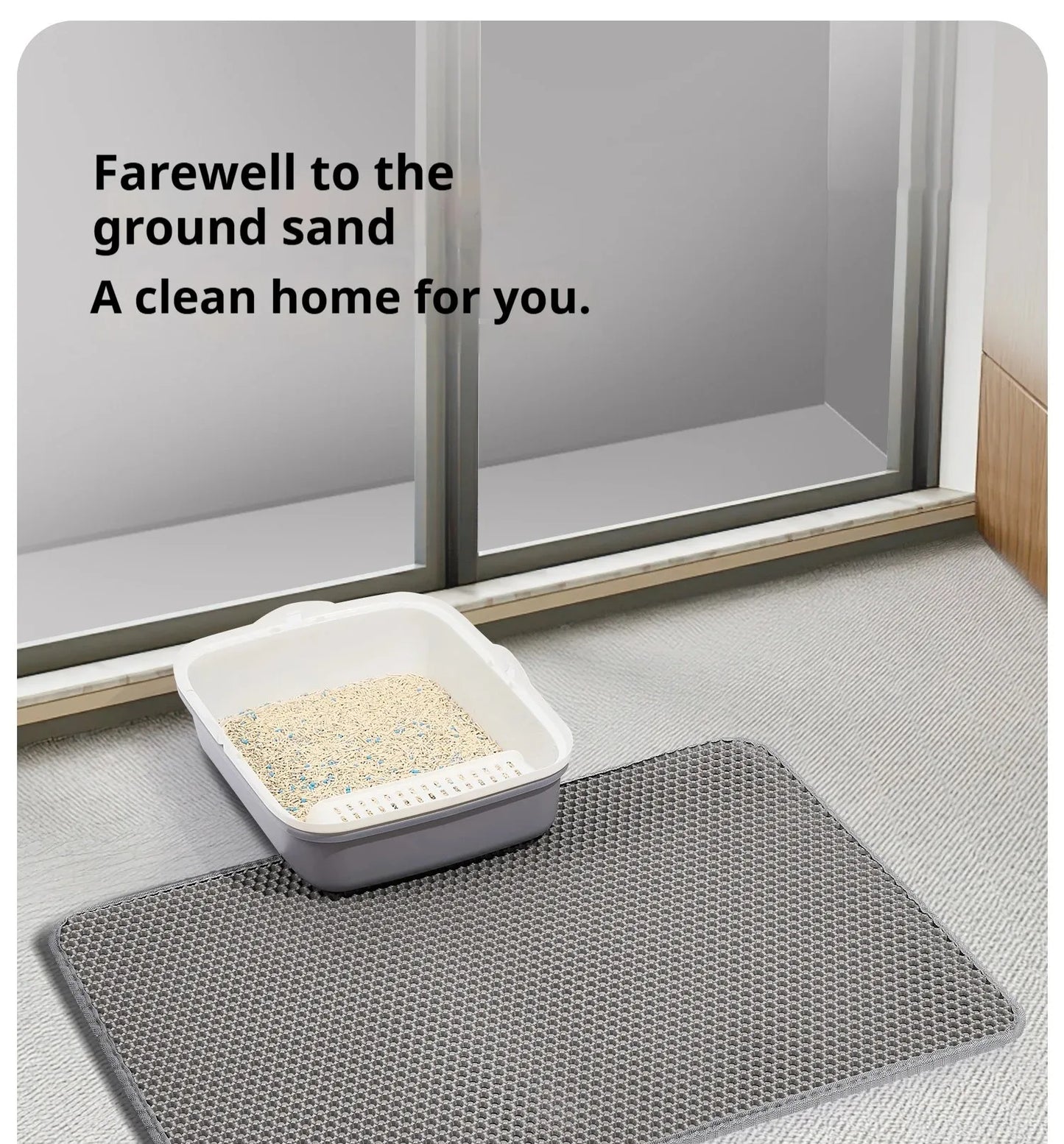 Double-layer large cat litter mat, an anti-splash mat for cat litter boxes, a filtering mat and sand leakage mat, a cat product