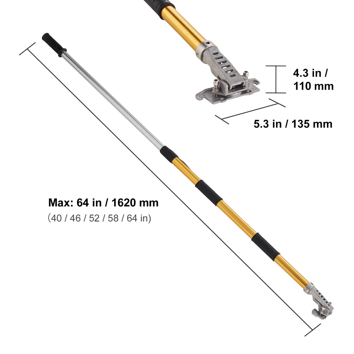 Drywall Flat Box Handle, 40 to 64 in - Adjustable Aluminium - view 17