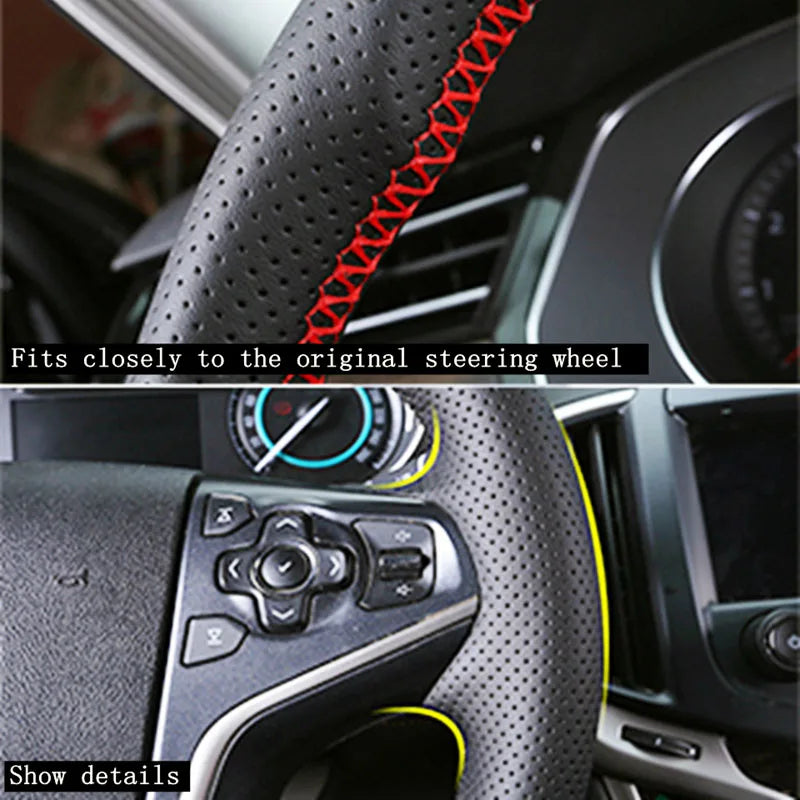 Customize DIY Genuine Leather Car Steering Wheel Cover For Chevrolet Captiva Silverado GMC Sierra 2007-2014 Daewoo Car Interior