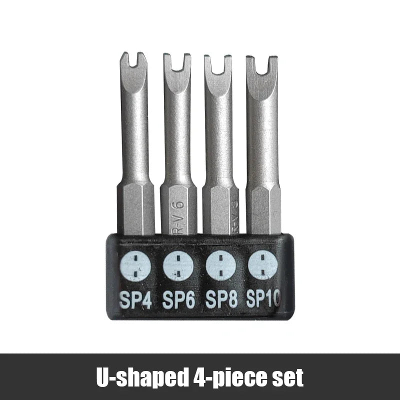 Precision Y U Shaped Triangle Screwdriver Magnetic Bit 1/4in Inner Cross Three Points Screw Driver Security Tip For Power Drill