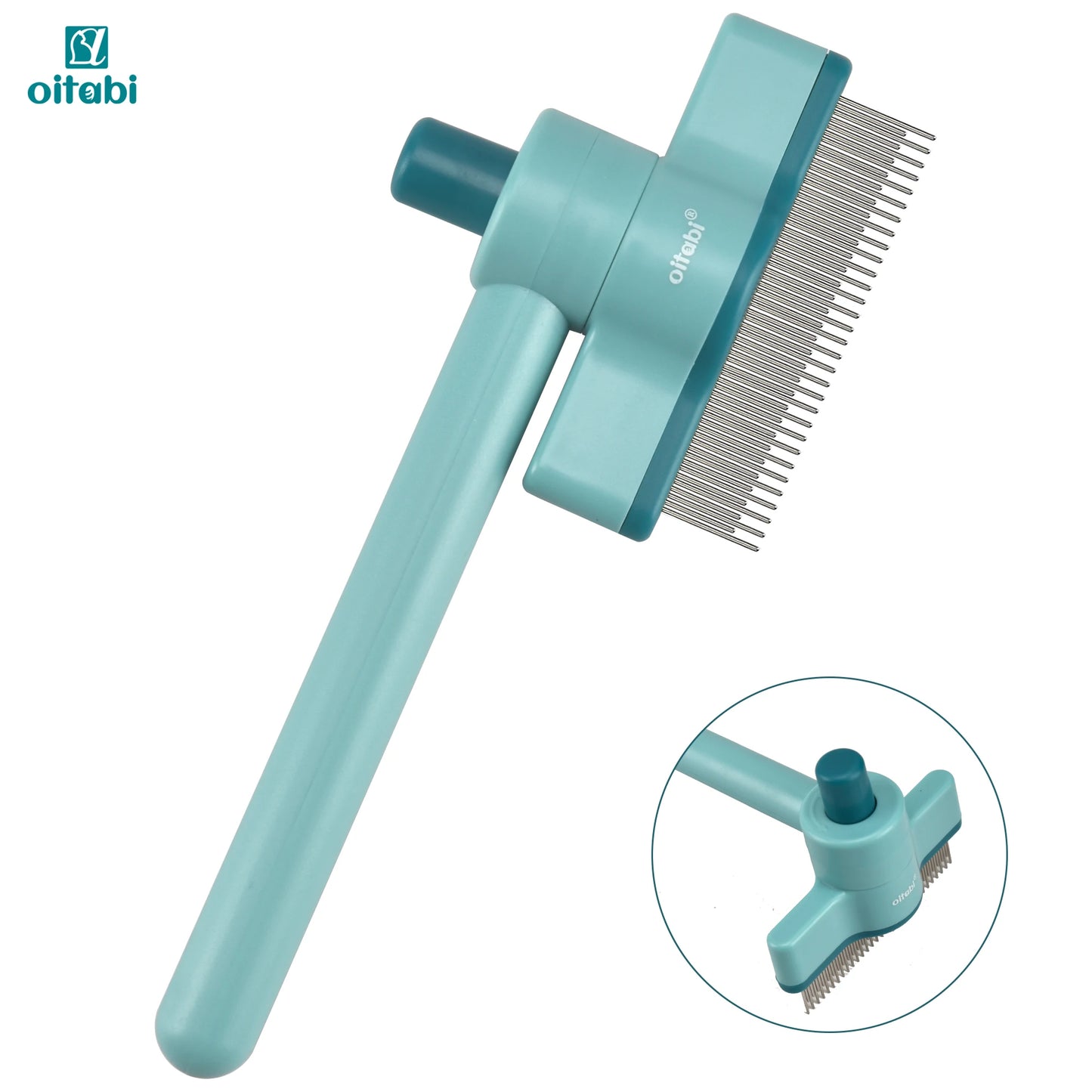 OITABI 1/2PCS Rotatable Flea Comb for Cat Dog Brush for Shedding Pet Hair Removal Comb with Stainless Steel Teeth for Deshedding