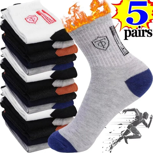 Men's Cotton Blend Crew Socks, 5 Pairs