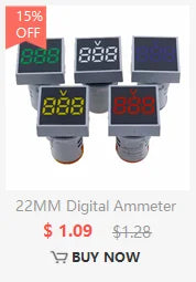 110V 220V AC Digital Voltmeter Ammeter 50-500V 0-100A Square Round Voltage Current Meter Car Volt Tester Test Gauge Amp Detector