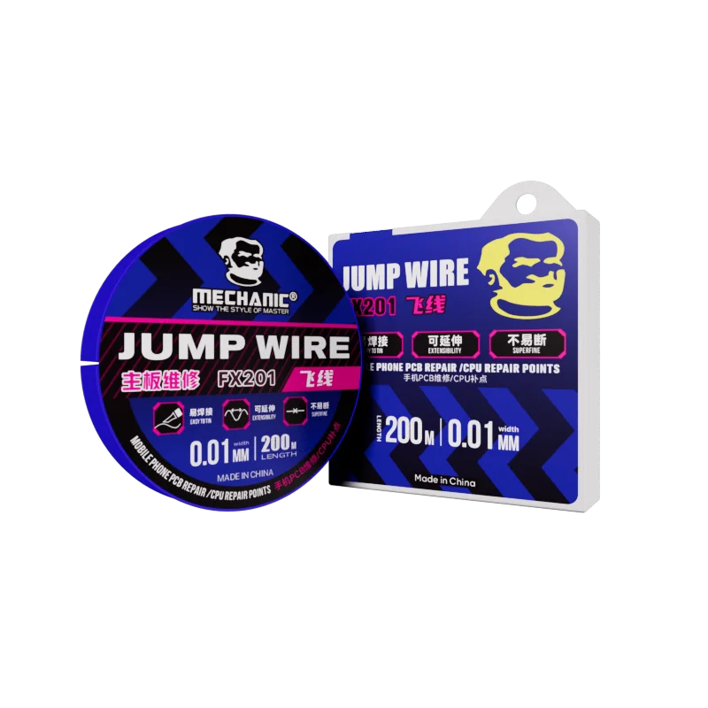 MECHANIC FX105 FS205 FJ201 FJ202 FX202 0.005mm Ultra-fine Uninsulated Copper Wire Length 100M CPU LCD PCB Link Jumper Wire