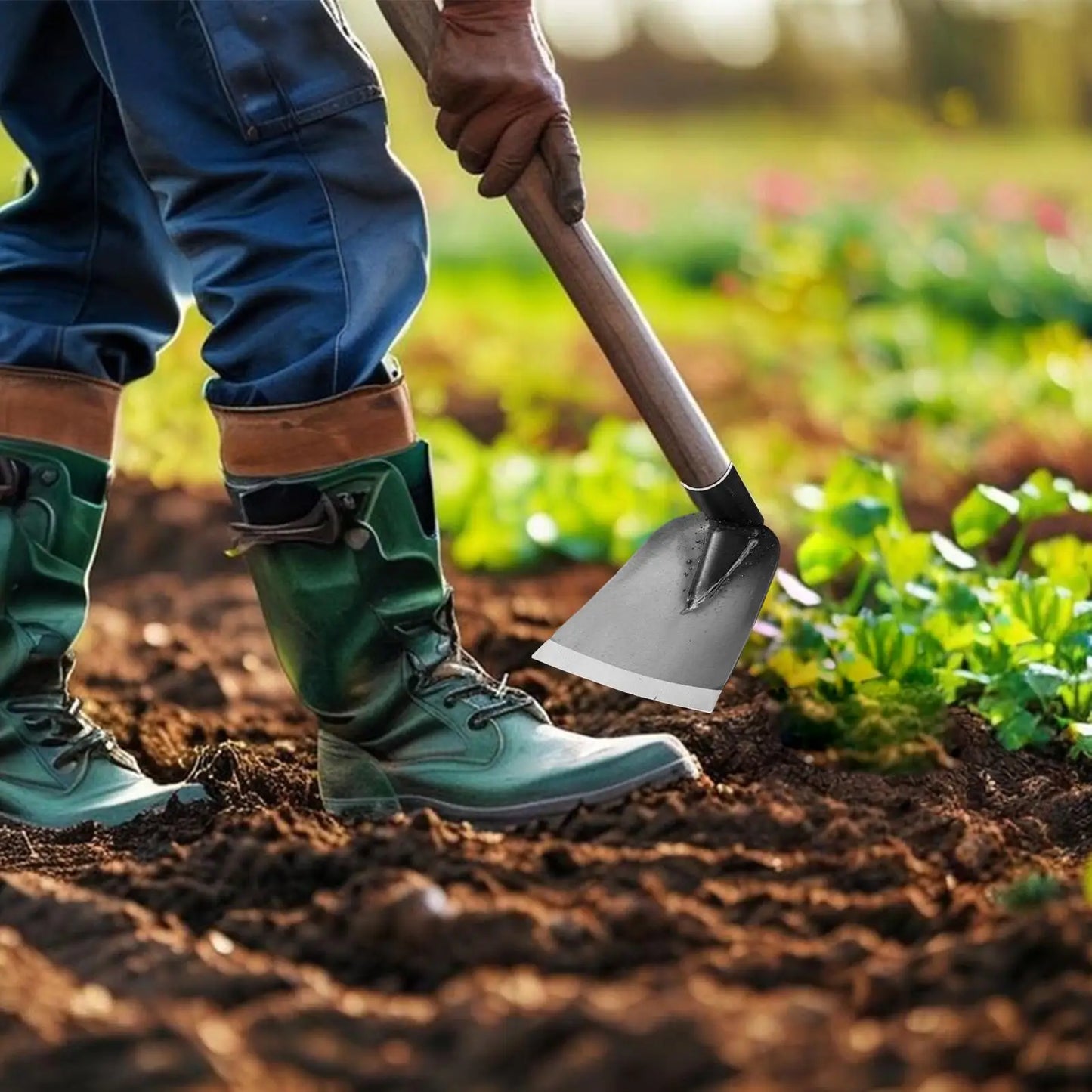 Heavy-Duty Manganese Steel Garden Hoe — Weeding & Cultivator Tool