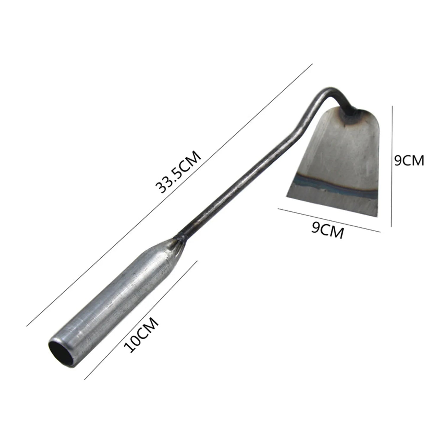 Carbon Steel Garden Hoe & Weeder — Dual-Purpose Hand Weeding Tool
