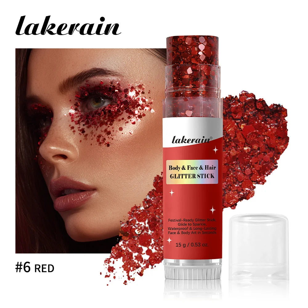 Body Shimmer Stick Glitter Glow Waterproof Long Lasting Non Sticky Smooth Rich & Dazzling Glitters Body For Festival Party Makeu